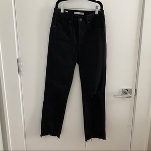 Levi’s High Rise Straight Cropped Black Jeans size 24